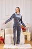 Amazon Europa e Estados Unidos cross-border roupas femininas para casa outono e inverno veludo dourado manga comprida calças pijamas terno feminino pode ser usado fora