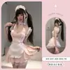 Sexy y lindo sirvienta con aros push-up caliente uniforme de sirvienta tentación ropa de dormir al por mayor qqny