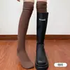 Calcetines blancos holgados para mujer para combinar con botas de montar, absorbentes de sudor, transpirables, calcetines largos elásticos, de algodón, amigables con la piel, cómodos calcetines hasta la rodilla