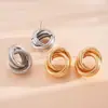 Pendientes de Nudo Retorcido Estilo Metal Europeo y Americano, Pendientes Geométricos Simples Transfronterizos, Pendientes de Nicho de Gama Alta para Mujer