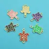 Joyería de Aleación Accesorios diy Patrón de Tortuga Pequeña Colgante de Collar Pulsera con Goteo de Aceite Colgante Doble Pequeño Venta al por Mayor Transfronteriza