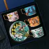 Xícara de café de luxo vintage com toque requintado e de alta qualidade, conjunto de xícaras de chá da tarde em porcelana, conjunto de chá, presente de aniversário e inauguração de casa