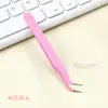 Pinzas de Diario Coloridas Macaron Pinzas para Uñas de Punta Curva Engrosada Herramientas de Diario Hechas a Mano Pinzas para Pestañas de Acero Inoxidable