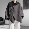 Jaqueta-camisa masculina de alta qualidade, novo estilo chinês, estilo nacional de primavera, texturizada, tamanho grande, estilosa, branca, de manga longa para homens