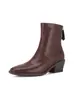Nueva colección otoño/invierno: Botines cuadrados de 5.5 cm, con cierre trasero, elásticos, ajustados para mujer, versátiles botines de tobillo de tacón grueso, botines estilo Martin para mujer