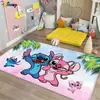 Alfombra de Dibujos Animados Stitch de Venta Caliente Transfronteriza Temu para Sala de Estar, Resistente a Manchas, Resistente al Desgaste y Fácil de Cuidar, Alfombra Grande Lista para Entrega