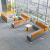 Canto Sofá Criativo Recepção de Escritório Área de Lounge Cabine Sofá de Negociação Mesa de Centro Simples Moderna