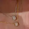 Popular Cadena de Collar de Diamantes Completos de Xiaohongshu con Diamantes Blancos, Diseño Único, Lujo Ligero, Estilo Minimalista, Disponible para Dropshipping