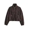 Ins Transfronterizo Europeo y Americano 2026 Nueva Moda Elegante Cuello Alto Diseño Casual Lunares Chaqueta Abrigo Corto Top