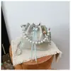 Bolso Cruzado de un Solo Hombro del Sudeste Asiático Transfronterizo, Nuevo Bolso Cubo Bordado Estilo Chino, Bolso de Mano Estilo Chanel con Cadena de Perlas Estilo Nacional