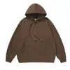 Sudadera con capucha de algodón rizado de 380 g, color liso, estilo americano, marca de moda, hombros caídos, personalizable, unisex, para otoño e invierno