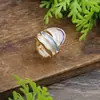 Anillo elástico de línea geométrica hueca de nuevo color esmalte transfronterizo, anillo de línea irregular versátil para moda femenina