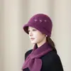 Gorros de invierno para mujeres de mediana edad y mayores, madres y abuelas, con forro grueso de polar para abrigar, gorros tejidos de lana de conejo para proteger del frío