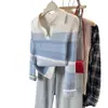 Suéter de Punto a Rayas con Cuello de Solapa para Mujer, Nuevo Top Base Ajustado Otoño/Invierno 2026, Suéter Elegante