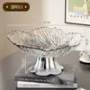 Nova Fruteira de Pé Alto da Temu para Uso Doméstico, Prato de Petiscos para Sala de Estar, Fruteira em Formato de Pétala, Prato para Frutas Secas e Doces de Mesa de Centro