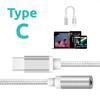 Adaptador de fone de ouvido de 3,5 mm para Type-C trançado é adequado para adaptador de chamada de áudio para celular Huawei oppo