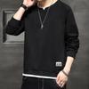 Sudadera para Hombre para Primavera y Otoño, Camiseta de Manga Larga, Sudadera Sencilla, Capa Base, Suéter de Cuello Redondo, Top de Marca de Moda, Ins Transfronterizo