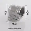 Conector de Aço Inoxidável com Cotovelo de Três Vias Rosqueado Interna e Externamente, Conexões para Tubos de Água Redutoras de 6 Pontos para 4 Pontos