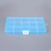 10 15 compartimentos caja de almacenamiento de aretes de múltiples rejillas caja de plástico transparente joyero caja de almacenamiento de cuentas