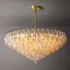 Lámpara de araña de lujo ligero estilo francés, cristal de Murano, luz principal para sala de estar de villa, lámpara de techo elegante de alta gama de diseñador para dormitorio