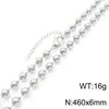Collar de Cadena de Bolas Doradas Huecas de Acero Inoxidable 18K Electrochapado, Joyería Sencilla y Elegante de Cadena de Bolas de Acero de Titanio, Suministro para Comercio Electrónico