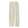 Calça Bloomer Nova de Algodão e Linho de Verão Feminina Casual Esportiva Fina Cenoura Solta Anti-mosquito Curta Calça de Salão
