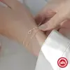 Pulseira de Prata Esterlina S925 Criativa de Camada Dupla Coração Feminina Moda Japonesa e Coreana ins Elegante Versátil Prata Pulseira Acessórios Transfronteiriço
