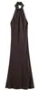 Vestido de seda satinada con cuello halter estilo europeo y americano transfronterizo