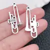 Mezcla 30 Plata Antigua Violín Guitarra Sax Instrumento Musical Nota Colgante Creativo DIY Llavero Collar Joyería