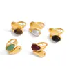 Jieding Anillo Pulsera de Acero de Titanio y Piedra Natural, No se Desvanece, Joyería Popular de Venta Transfronteriza, Accesorios de Mano de Acero Inoxidable, Anillo de Piedra Natural