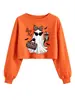 Amazon eBay loja independente casual e estiloso feminino novo boo jee caveira estampa de leopardo caneca de chá com leite cropped moletom