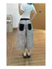 Pantalones Cortos de Mezclilla Vintage con Parches Estampado de Leopardo para Mujer, Nuevo Estilo Verano 2026, Holgados de Pierna Ancha de Longitud Media