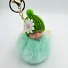 Llavero de Muñeca Durmiente Linda de Imitación de Piel de Conejo Rex Hecha por el Fabricante Colgante de Bola de Pelo para Bolso de Bebé Niña Durmiente Linda Regalo