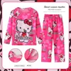 Pijama Infantil Calça Longa Feminina Meninas Primavera e Outono Estilo Princesa Roupas de Casa para Bebê Feminino Conjunto Outono e Verão Crianças de Meia-idade