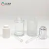 Botella de Vidrio Cilíndrica Transparente de Hombro Plano de 30 ml Botella para Aceite Esencial Bomba Dosificadora de Presión Escarchada para Subempaque de Cosméticos