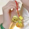 Llavero de Oro Puro 999 con Esmalte Filigrana Diseño de Calabaza de Cobre, Accesorio de Alta Gama para Pareja, Colgante para Bolso, Regalo Empresarial para Clientes