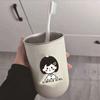 Manzana Niños Acero Inoxidable Niñas Parejas Taza para Enjuague Bucal Ins Alto Valor Simple Dibujos Animados Creativo Cepillo de Dientes Lavado
