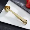 Cuchara Medidora de Acero Inoxidable para Hornear con Pinza Selladora, Cuchara de Café Dos en Uno, Cuchara para Leche en Polvo, Pinza Selladora para Bolsas con Cuchara Medidora