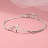 Pulsera Cruz de Doble Capa Venta al por Mayor Transfronteriza de Aliexpress, Pulsera Moderna de Estilo Americano, Ajustable
