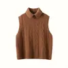 Suéter colete de tricô torcido com gola alta para mulheres, novo top base de cashmere para camadas de outono e inverno
