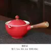Infusor de Chá para Preguiçosos em Cerâmica Barro Preto Conjunto Automático de Chá Conjunto Pequeno Pote Portátil de Viagem com Alça Lateral Bandeja de Chá Chá Gongfu