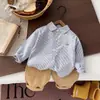 Camisas casuales de manga larga para bebés niños y niñas, camisas de primavera y otoño, tops y pantalones para niños, diseño de dibujos animados, colección de primavera y verano