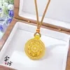 Colgante de Brújula Filigrana Giratoria Incrustada de Diamantes, Oro Arena Estilo Antiguo, Giratorio, con Cordón, Chapado en Cobre Dorado, Nuevo Estilo Chino, Lujo Ligero, Estilo Nacional