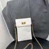 Bolsa de Peluche para Mujer 2025 Invierno Nuevo Estilo Bolso de Mano Peludo Cadena de Moda Elegante Bolso de Hombro Único Cruzado para Teléfono