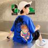Roupas Infantis Meninos Verão Camiseta de Manga Curta Nova Solta Estampada de Desenho Animado Crianças e Meninos Moda de Verão Roupas Menino Grande Bonito