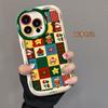 Oso Navideño de Dibujos Animados Lindo para Funda de Teléfono Apple 16Pro 15 Cubierta Total Resistente a Caídas 14 Silicona Suave 13/12 Mujeres