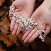 2025 Lujo Ligero Elegante, Hermosos Accesorios para Vestidos de Boda, Peine para el Cabello Tejido a Mano con Diamantes y Perlas, Joyería para Novias