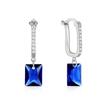 Aretes en Forma de U de Plata Esterlina S925 con Diamantes de Color Aretes Diarios para Mujer Moda Europea y Americana Lujo Accesible Aretes Estilo Ins Aretes de Alta Gama