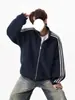 Cárdigan sudadera clásico de peso pesado estilo americano, unisex, colección otoño 2026, corte holgado, estilo para parejas, ropa exterior deportiva y casual