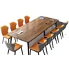 Mesa de conferencias, mesa larga, mesa grande simple y moderna, escritorio largo para sala de conferencias pequeña, combinación de mesa y silla para capacitación y lectura